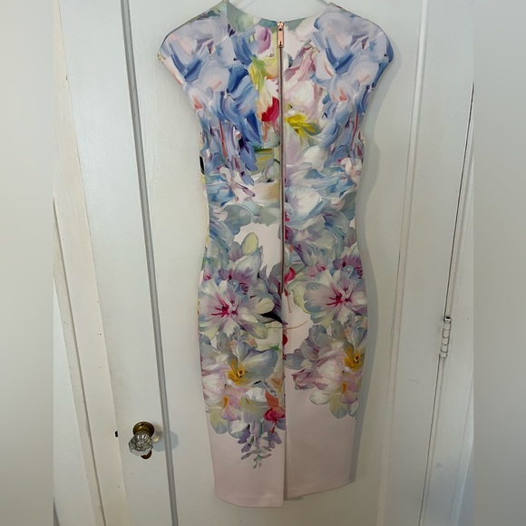 Ted Baker Floral Midi Dress Size 2 - Picture 3 of 6